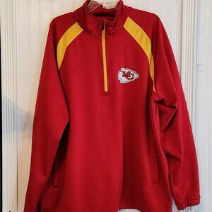 KANSAS CITY CHIEFS Mens Quarter Zip Pullover Knit Jacket - XXL